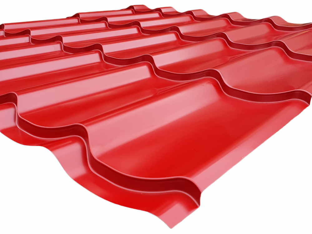Plechová střešní krytina Classic Tile - RAL 3011 červená