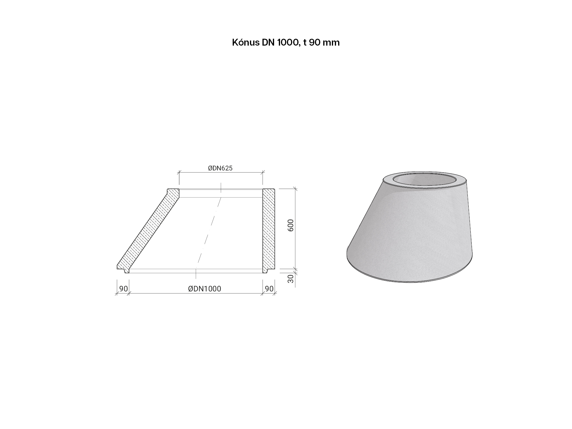 CSBETON - Kónusy DN 1000 Kónus DN 1000/625, t 90 mm — foto