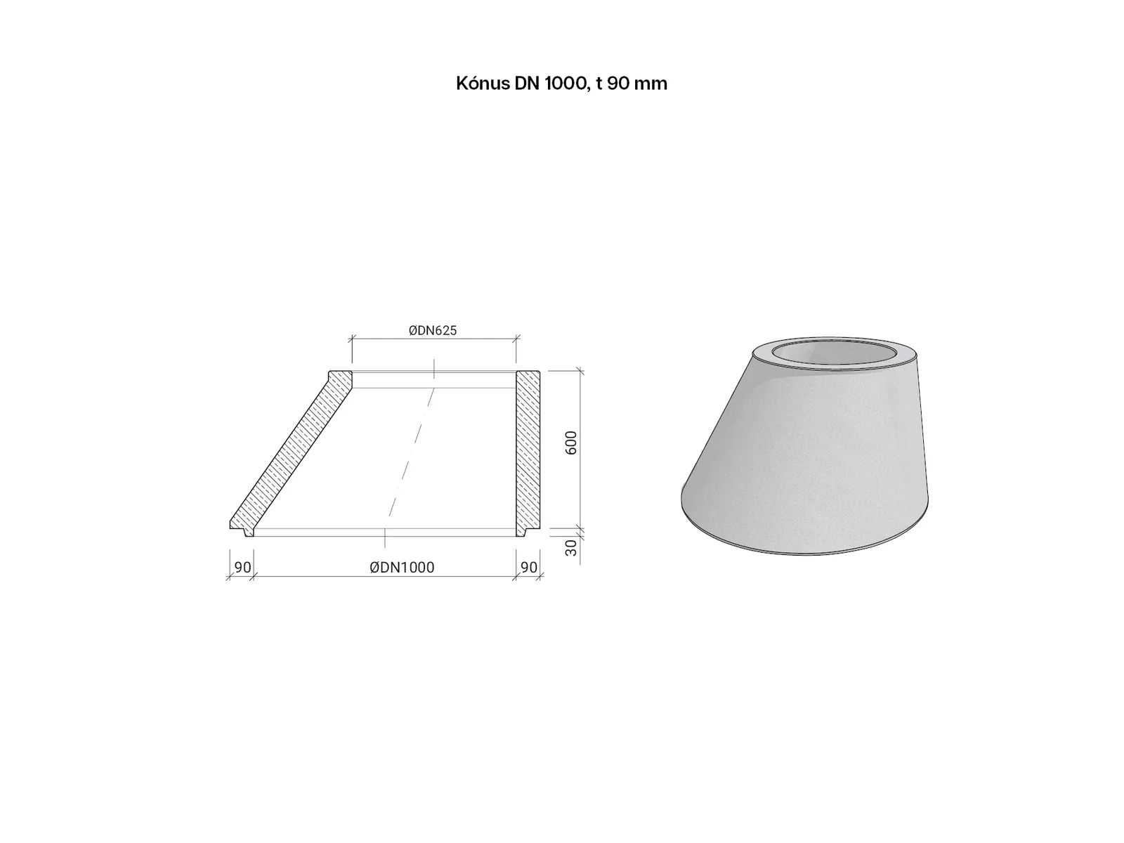 CSBETON - Kónusy DN 1000 Kónus DN 1000/625, t 90 mm — foto