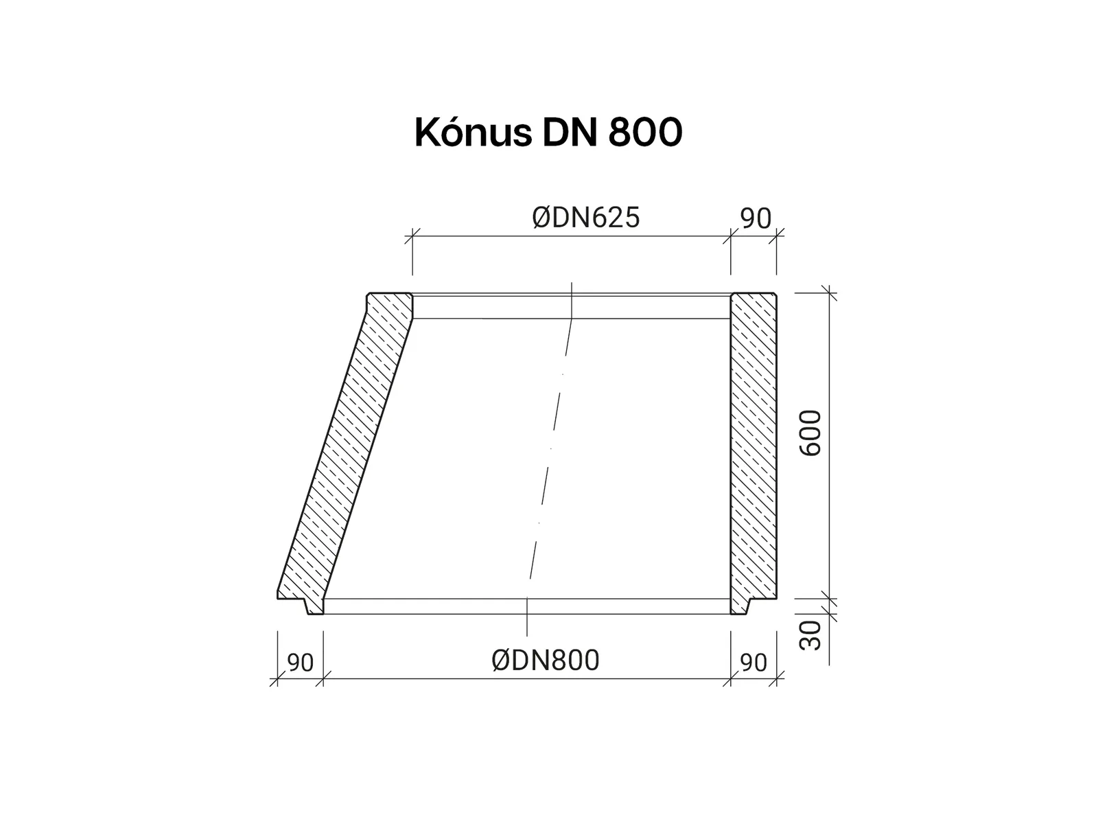 CSBETON - Kónusy DN 800 Kónus DN 800/625, t 90 mm