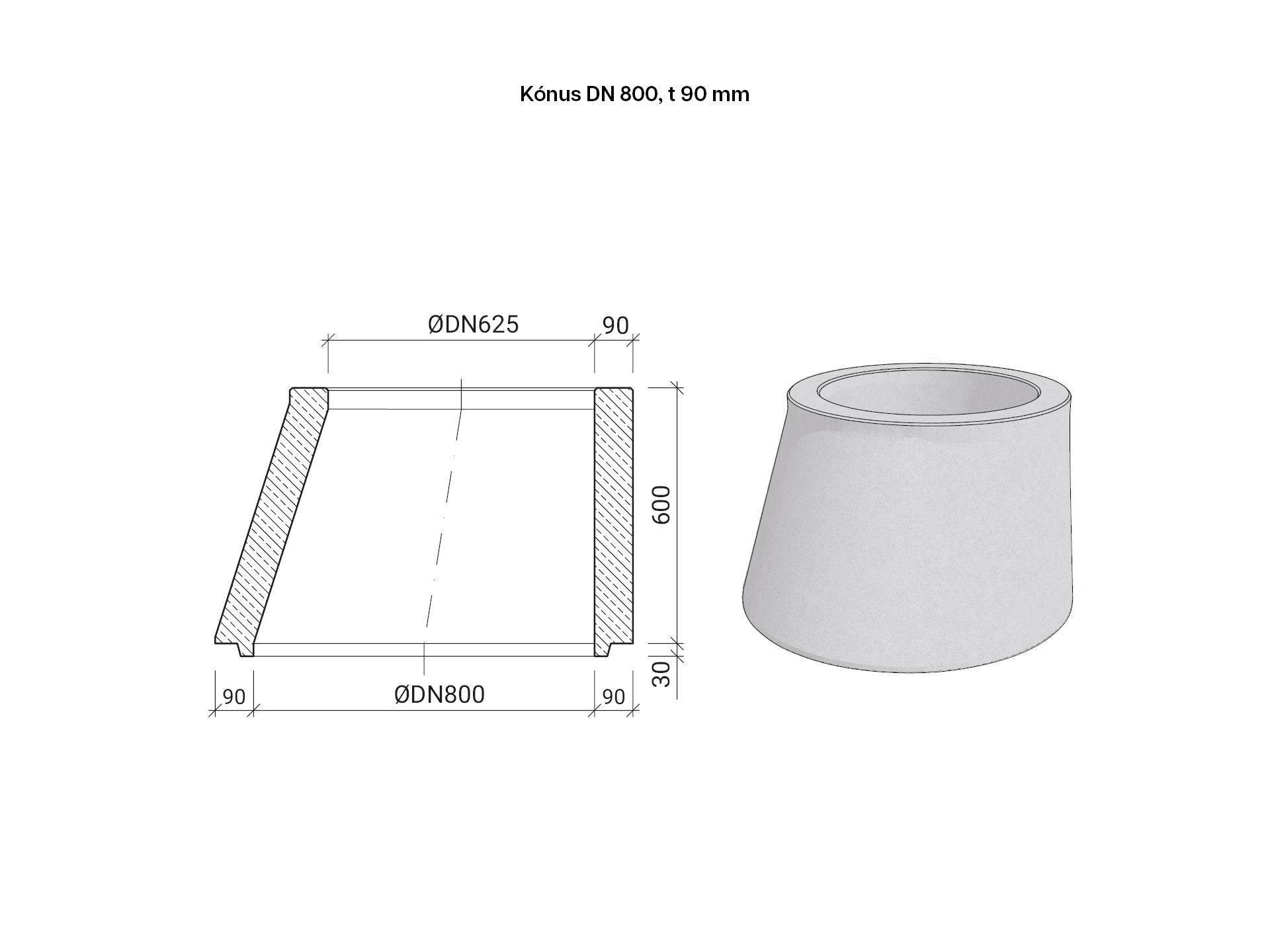 CSBETON - Kónusy DN 800 Kónus DN 800/625, t 90 mm — foto