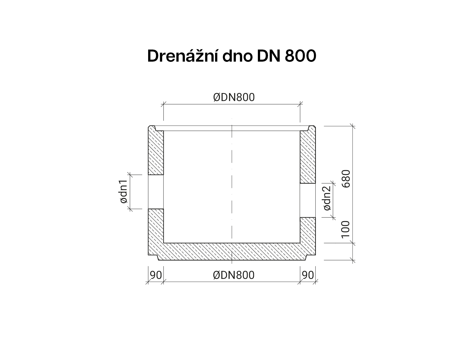 CSBETON - Drenážní dna DN 800 Šachtové dno, hs 430, t 90 mm