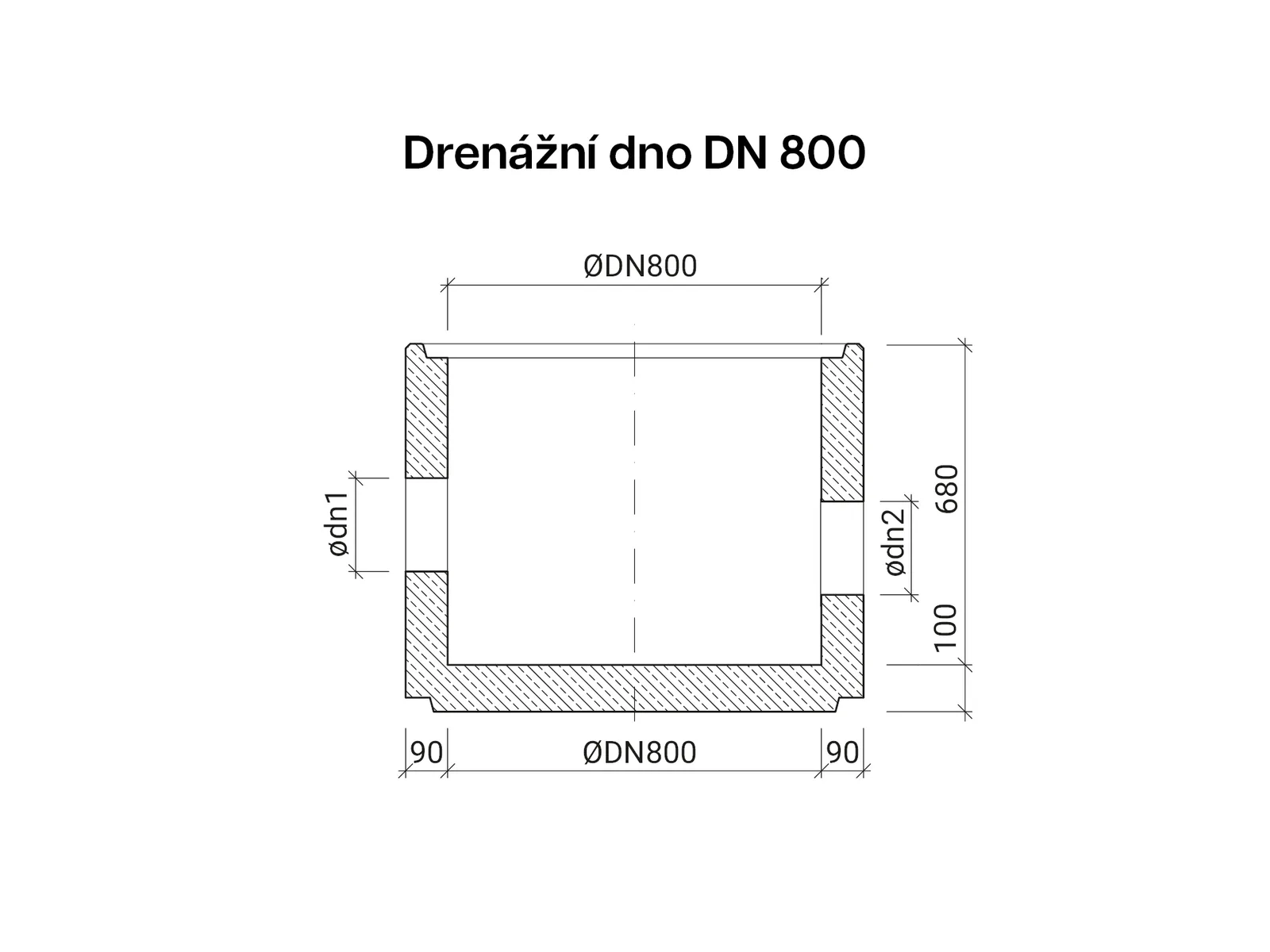 CSBETON - Drenážní dna DN 800 Šachtové dno, hs 430, t 90 mm