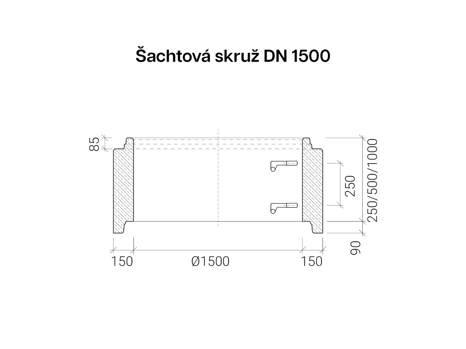 CSBETON - Šachtové skruže DN 1500 Skruž se stupadly DN 1500, hs 500, XA3