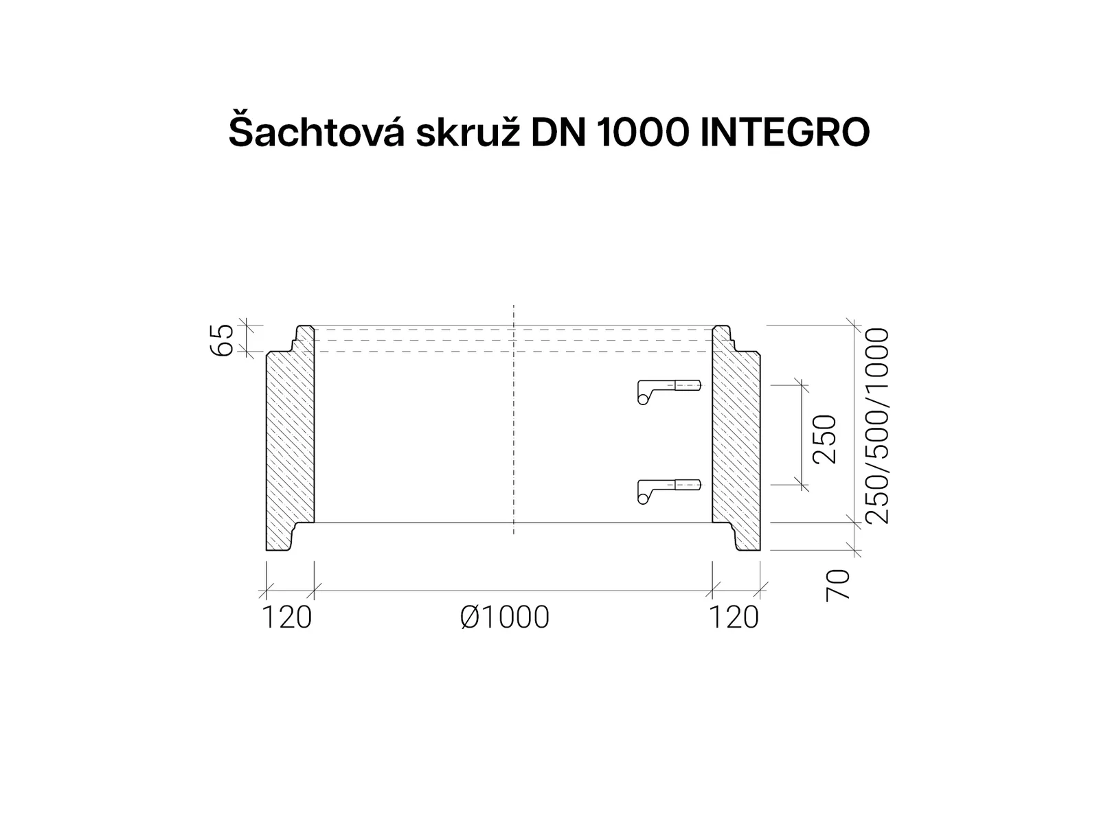 CSBETON - Šachtové skruže DN 1000, INTEGRO Skruž se stupadly DN 1000, hs 500, INT
