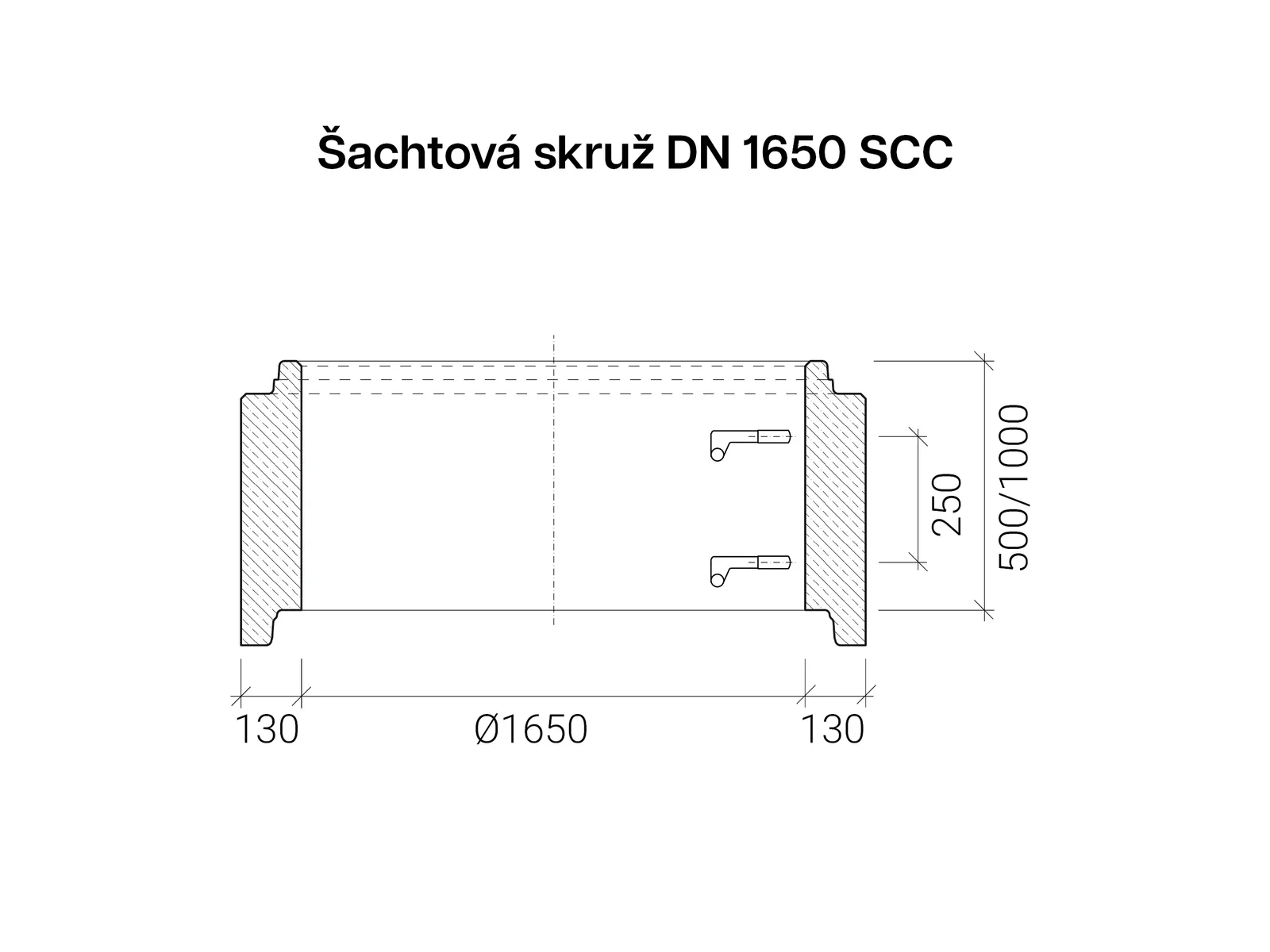 CSBETON - Šachtové skruže DN 1650, SCC Skruž se stupadly, hs 500, SCC litá, XA3
