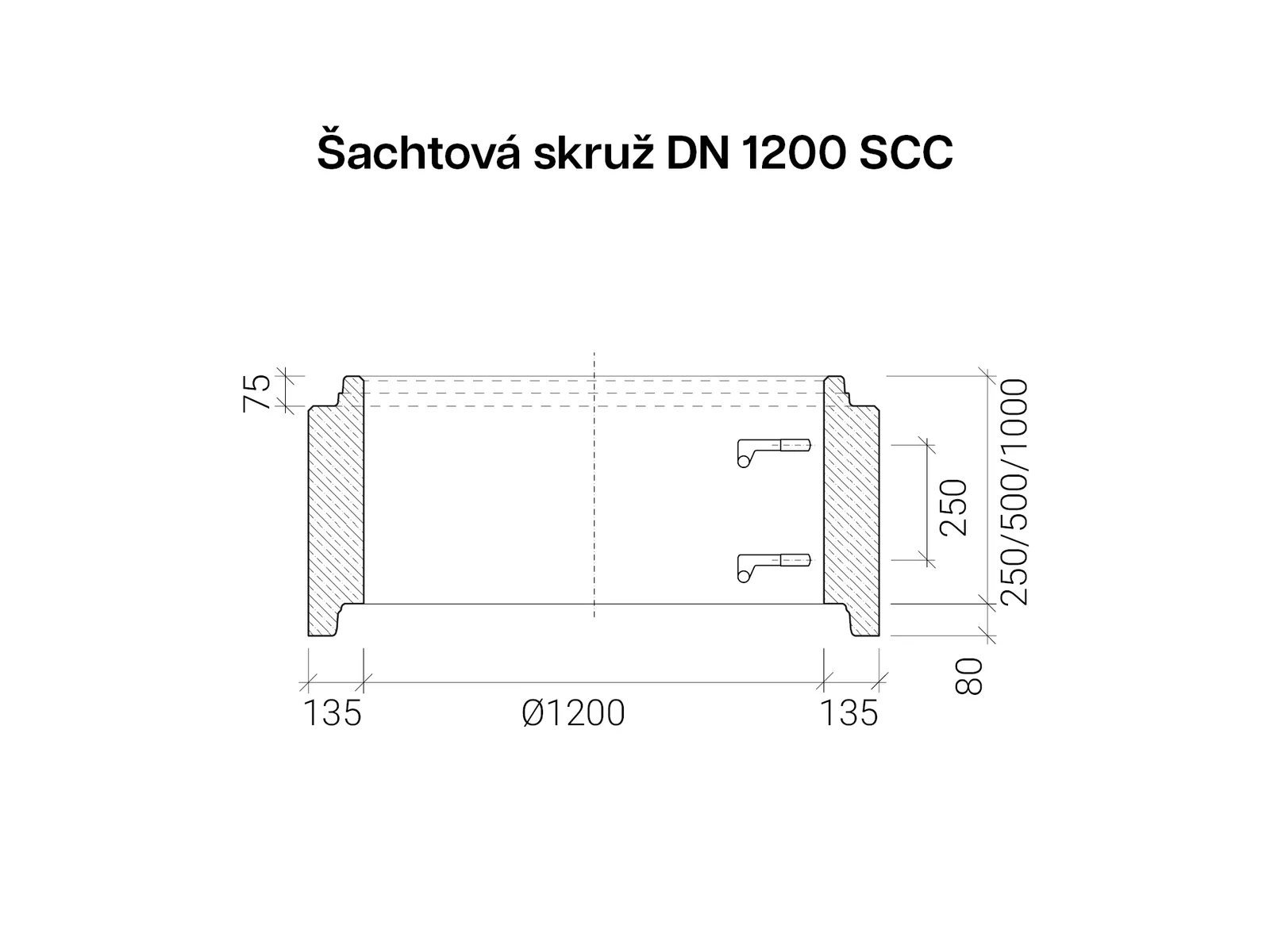 CSBETON - Šachtové skruže DN 1200 SCC Skruž se stupadly, hs 500, SCC litá, XA3