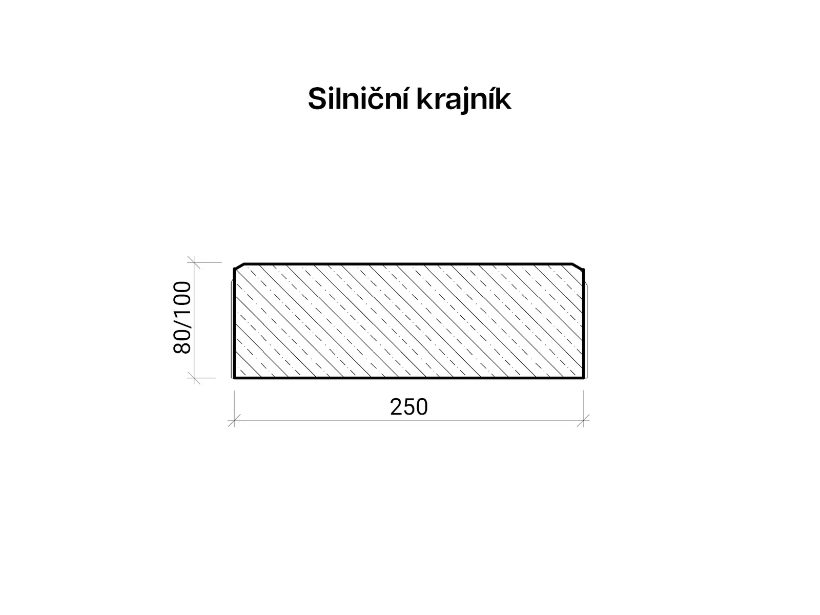 CSBETON - Silniční krajník Silniční krajník výška 8 cm