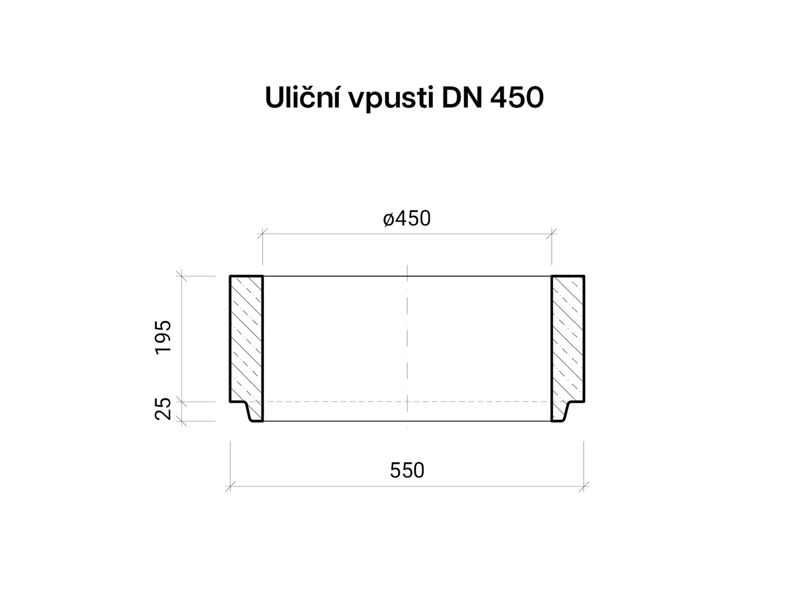 CSBETON - Uliční vpusti DN 450 Zákrytová deska