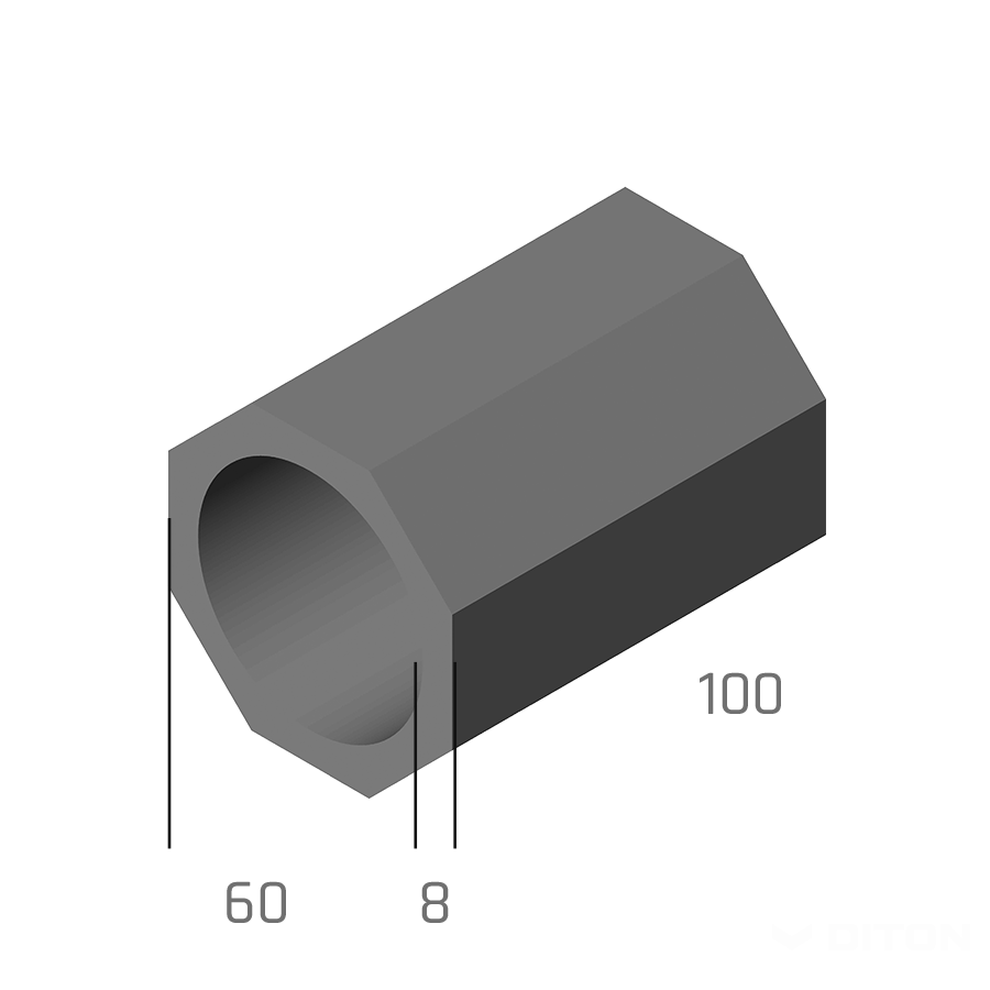DITON - Trouba osmihranná TZP - Q 600 / 1000