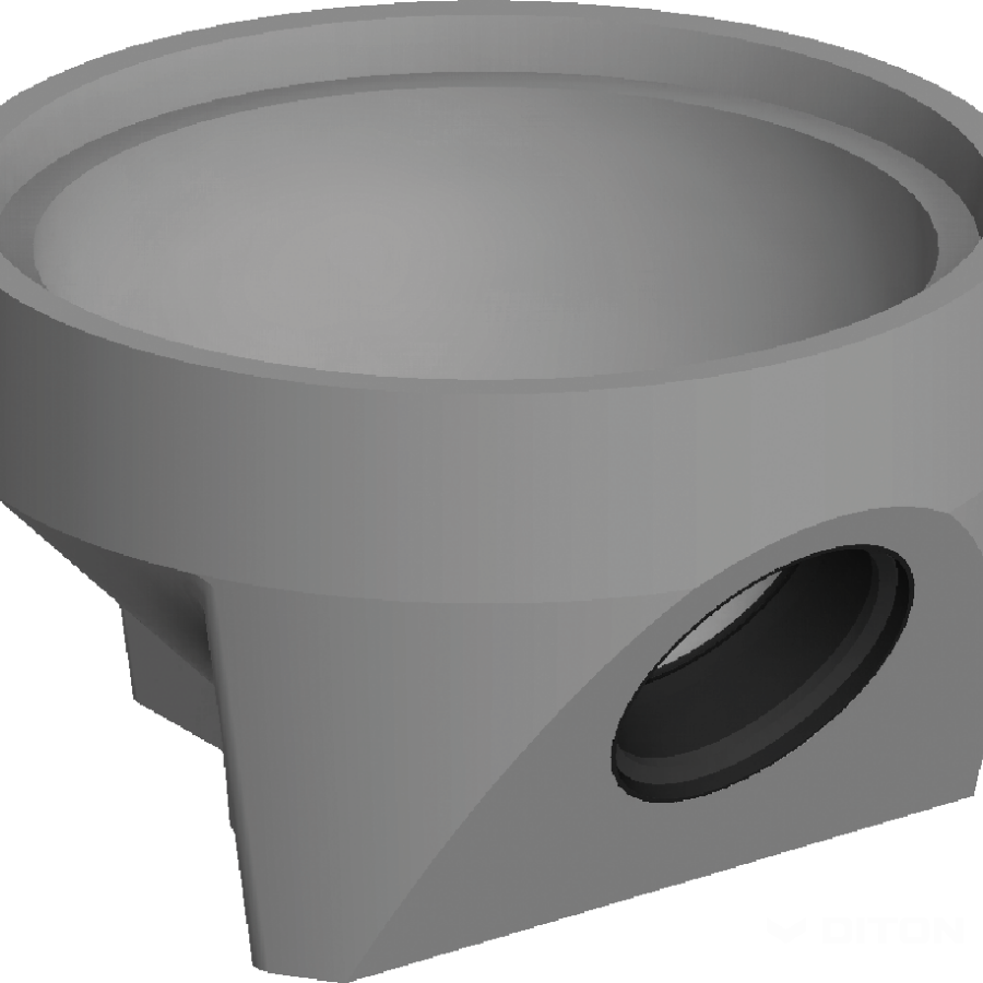 DITON - Dešťová uliční vpusť spodní s odt. TBV-Q 450 / 330 / 1A PVC Ø150 — perokresba