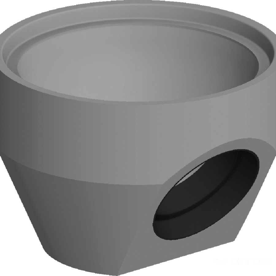 DITON - Dešťová uliční vpusť spodní s odt. TBV-Q 450 / 380 / 1D PVC Ø200 — perokresba