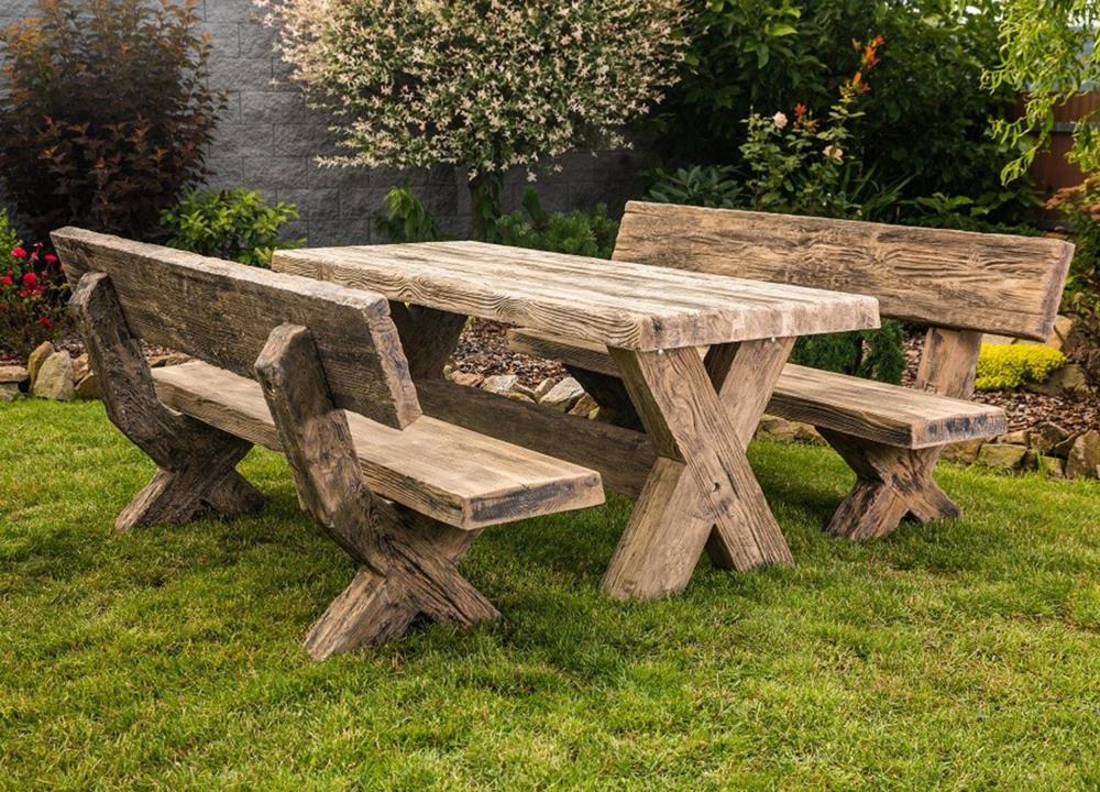DITON - Lavice typ fošna s opěradlem 200 natur patina — realizace