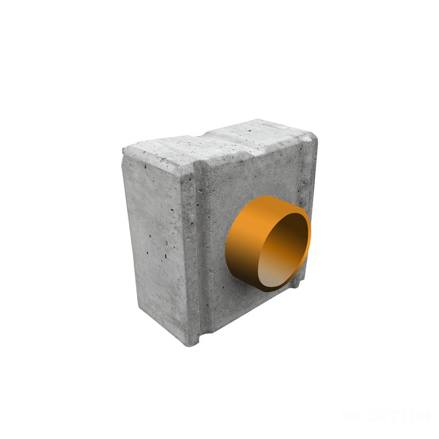 DITON - Záslepka s odtokem DN 110 pro štěrbinový žlab přírodní