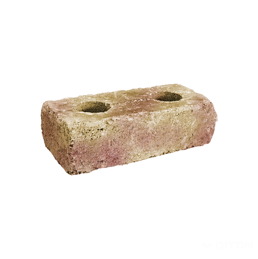 DITON - Zdicí blok History - nízký kámen s otvory — červeno-okrový