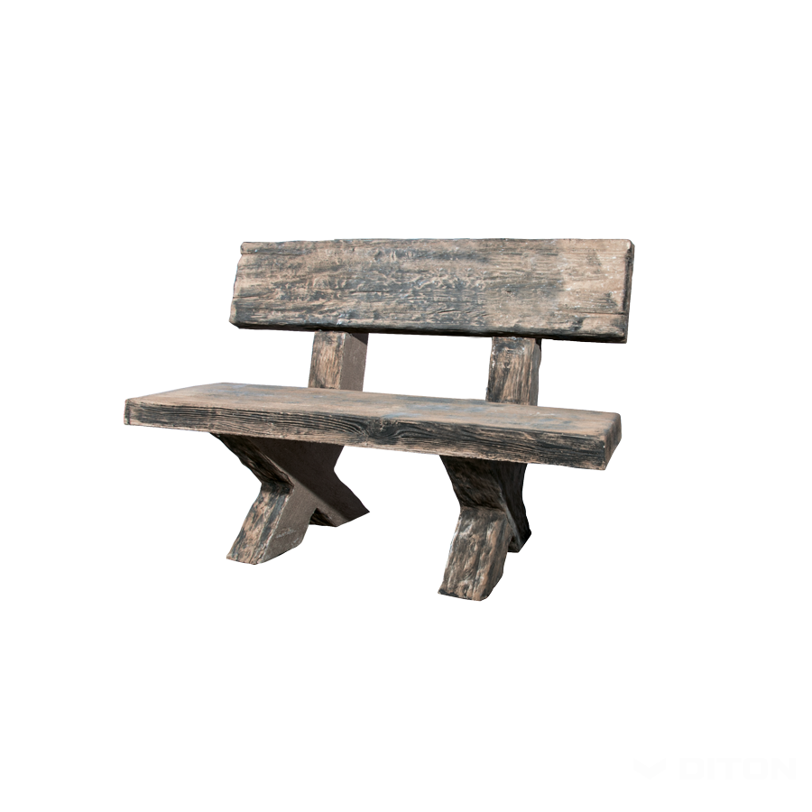 DITON - Lavice typ fošna s opěradlem 120 natur patina