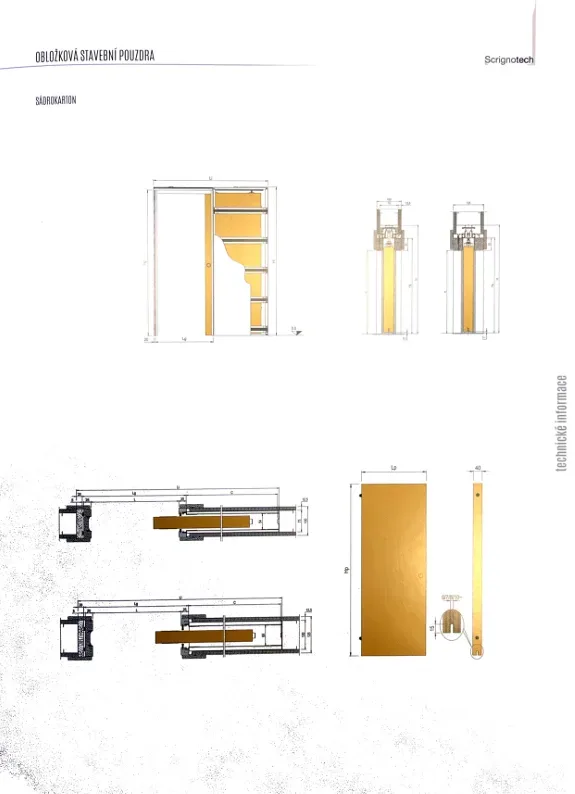 Obložková stavební pouzdra NEsložené OPENBOX SDK 100 mm příčka dokončená 1970 mm průchod