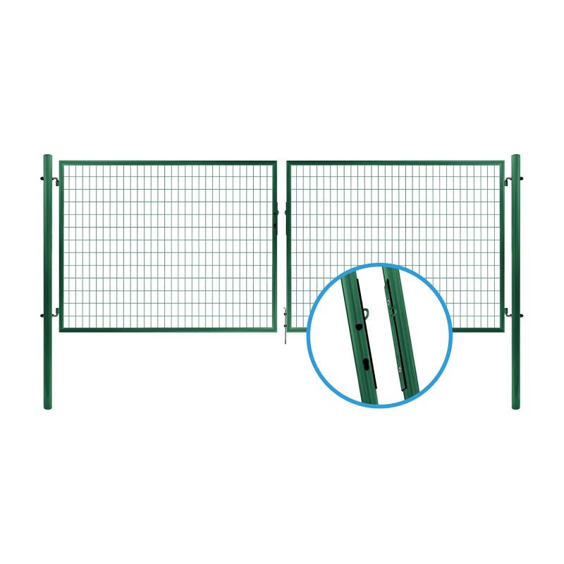 Dvoukřídlá brána SOLID poplastovaná (Zn + PVC) - rozměr 3580 × 1200 mm