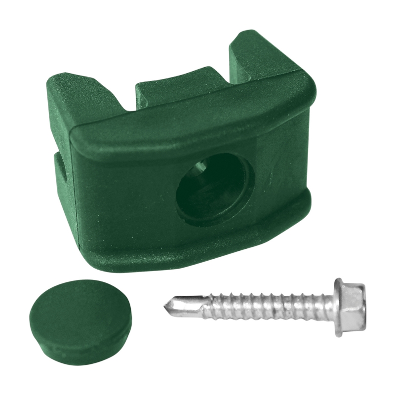 Příchytka panelu PILOFOR PVC na sloupek průměr 48mm včetně šroubu, zelená