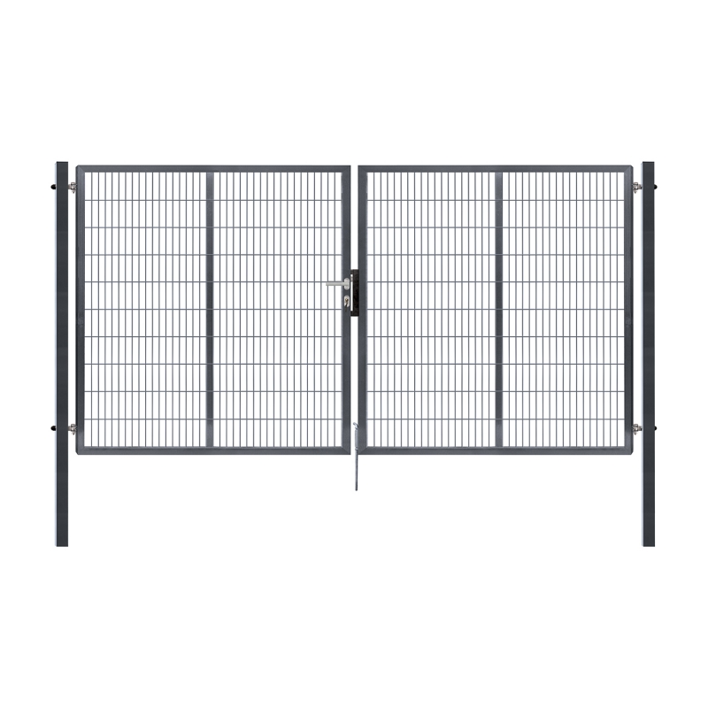 Dvoukřídlá brána PILOFOR® SUPER poplastovaná (Zn + PVC) - antracit, rozměr 4110 × 1780 mm