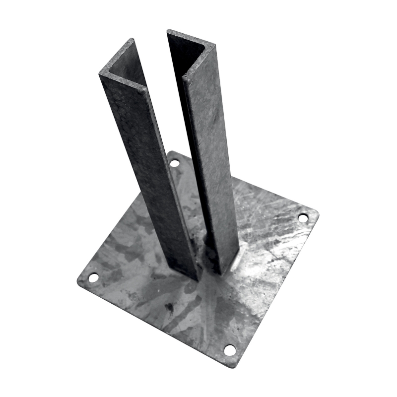 Patka Zn k montáži sloupku 80 × 80 mm pro branky/brány na betonový základ