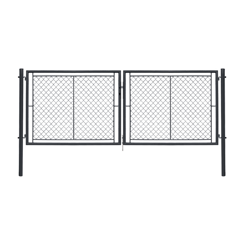 Dvoukřídlá brána IDEAL® II. poplastovaná (Zn + PVC) - rozměr 3605 × 1950 mm, barva antracit (RAL 7016)