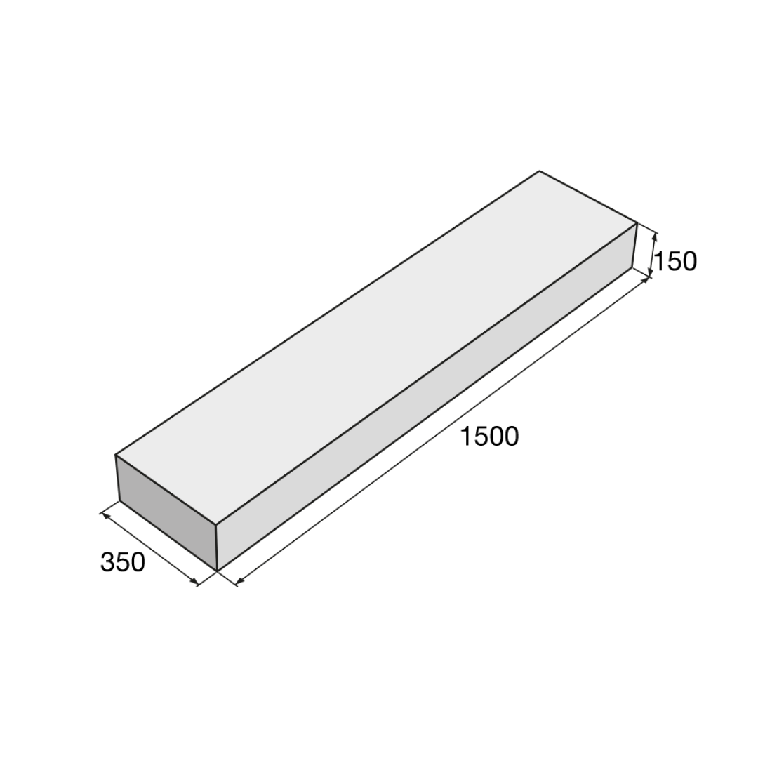 PRESBETON - Stupeň přímý 150 cm (Hladký Přírodní) — foto 1