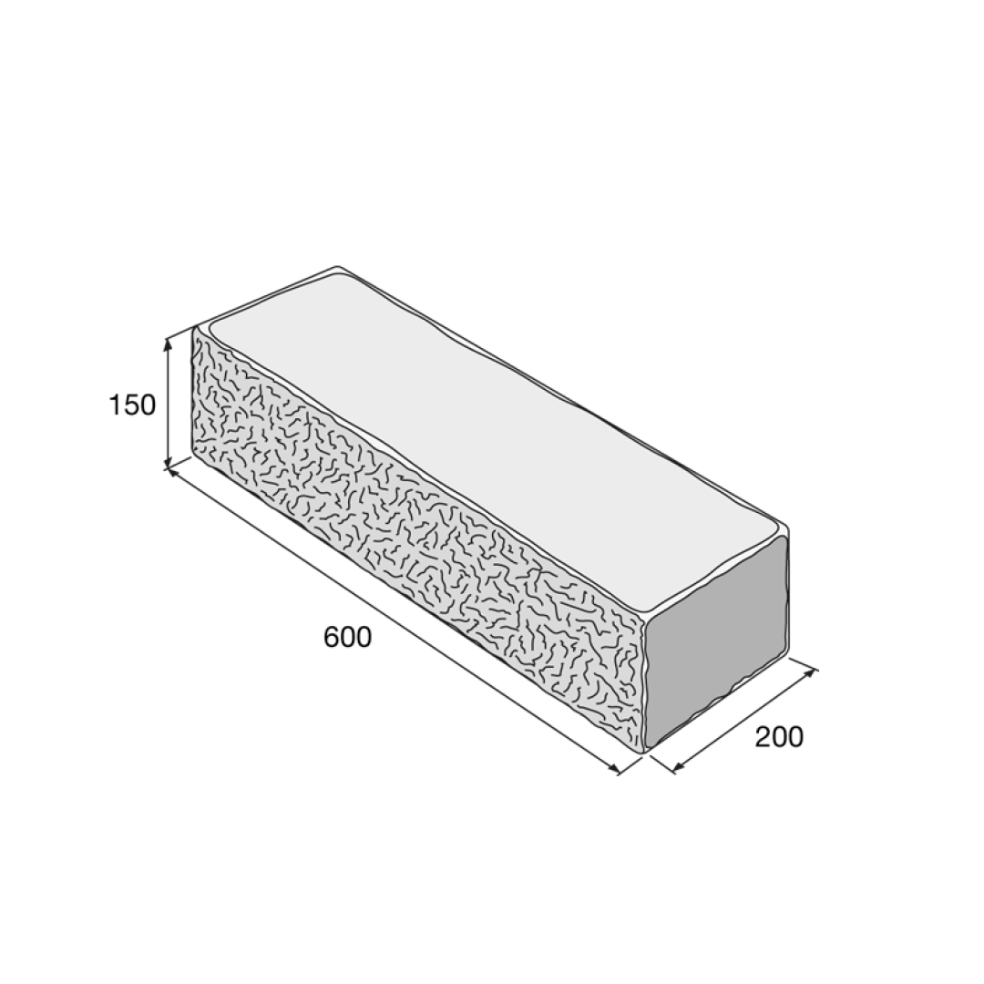 PRESBETON - DUO STONE DS 600 tvarovka průběžná a zákrytová (Štípaný-rumplovaný Šedočerná) — foto 2