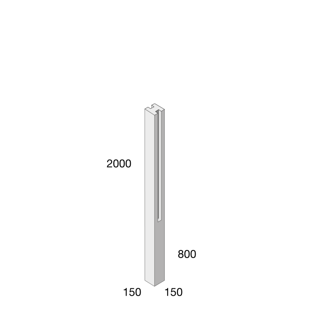 PRESBETON - Sloupek průběžný, pro výšku plotu 120 cm (Reliéfní Přírodní) — foto 2