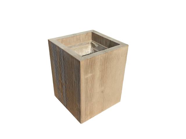 PRESBETON - Květináč BARK 1 (Reliéfní - prkno Hnědá/Černá) — foto 5