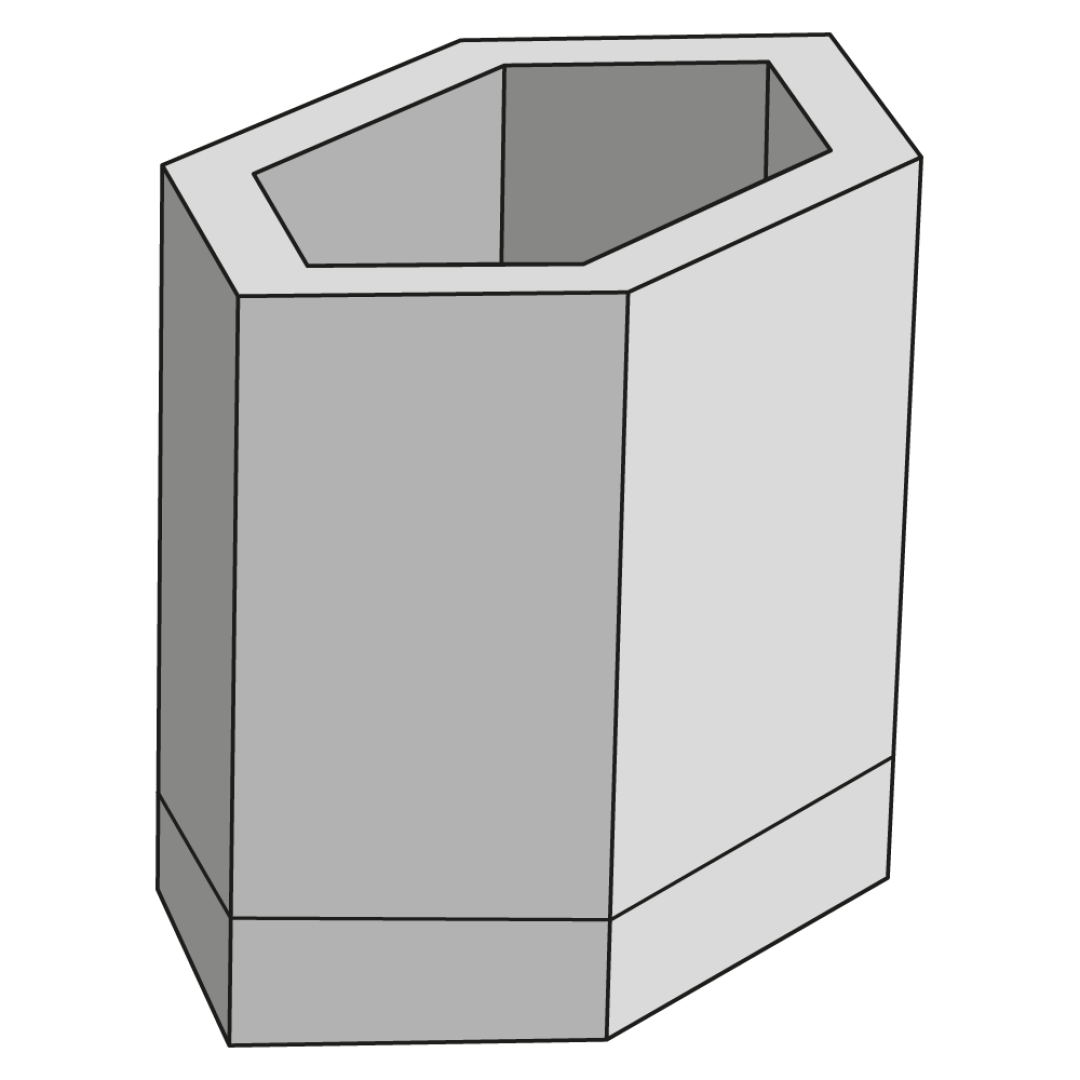 PRESBETON - Květináč H-E-X 400 (Hladký Přírodní) — foto 3
